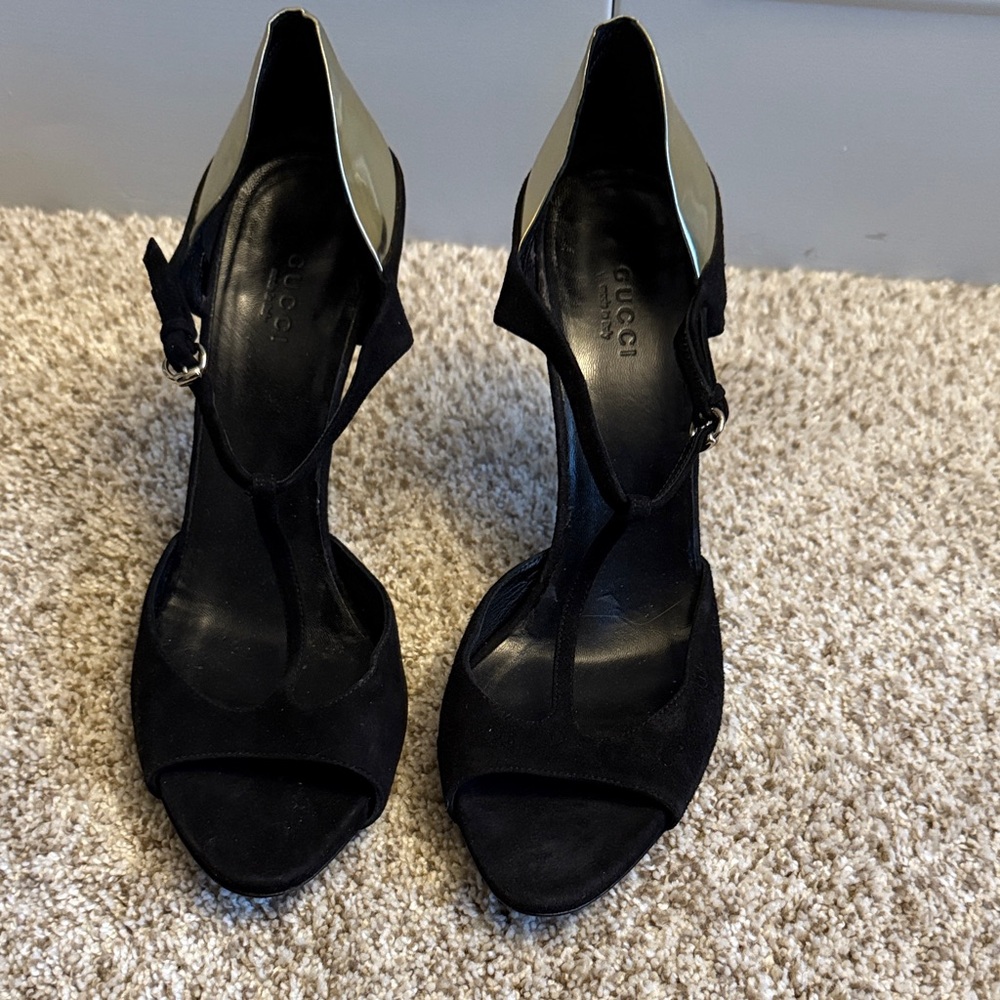 Gucci Black and Cream Women's Heels